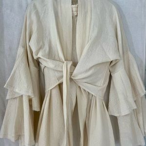 Azul Cielito Gauze Pants and Wrap Top, Size L